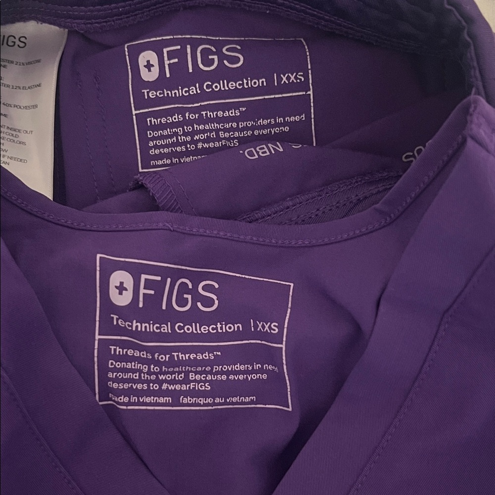 Figs Women's Purple Scrub Top and Jogger Set - Picture 2 of 4